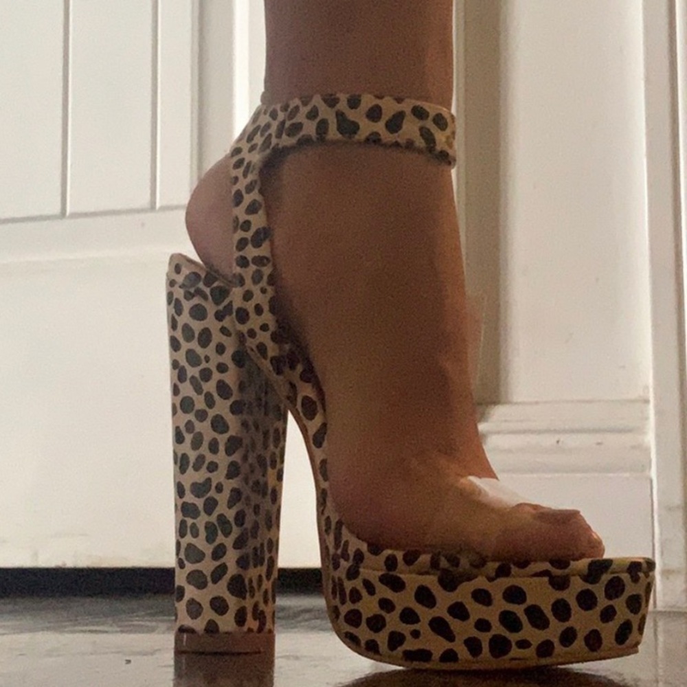Dalmatian print heels